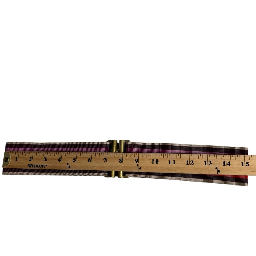 J.Crew Striped Vintage Womens Stretch Belt Made in USA Size Medium - Picture 4 of 8